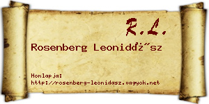 Rosenberg Leonidász névjegykártya